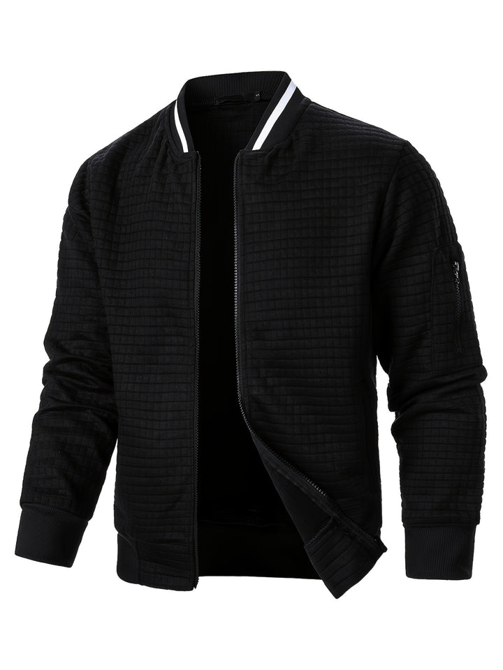 Spencer | Textured Zip-Up Bomber Jacket