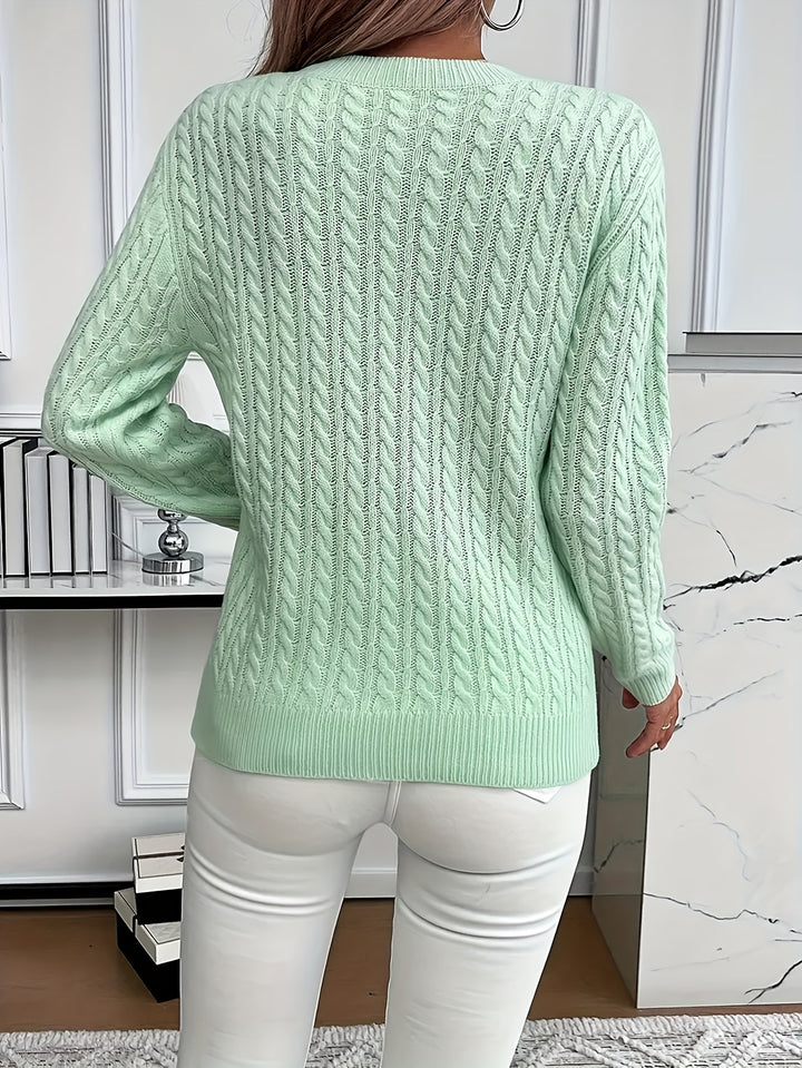 Maeve | Cable-Knit Round Neck Jumper