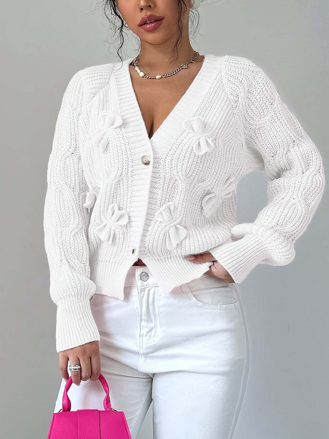 Rosanna | Bow-Detail Long Sleeve Cardigan