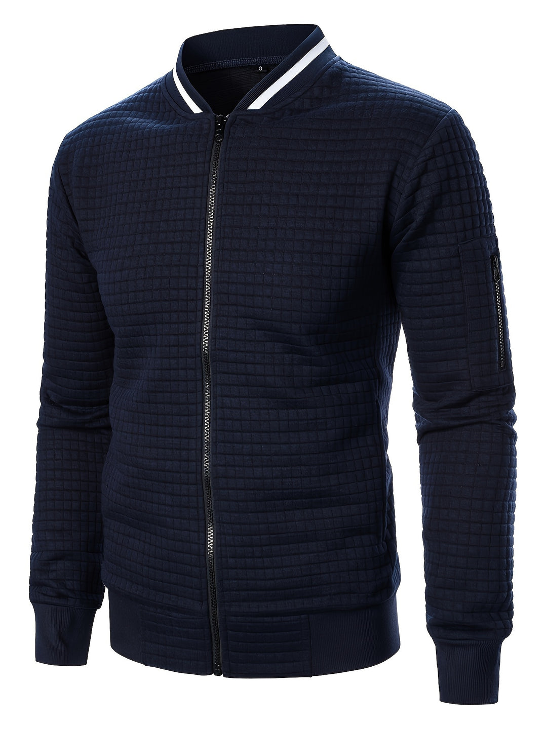 Spencer | Textured Zip-Up Bomber Jacket