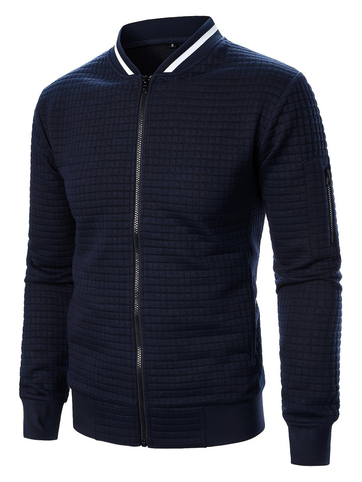 Spencer | Textured Zip-Up Bomber Jacket