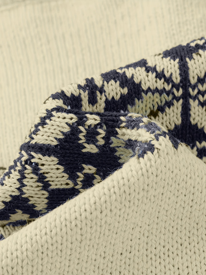 Reuben | Nordic-Pattern Zip Cardigan