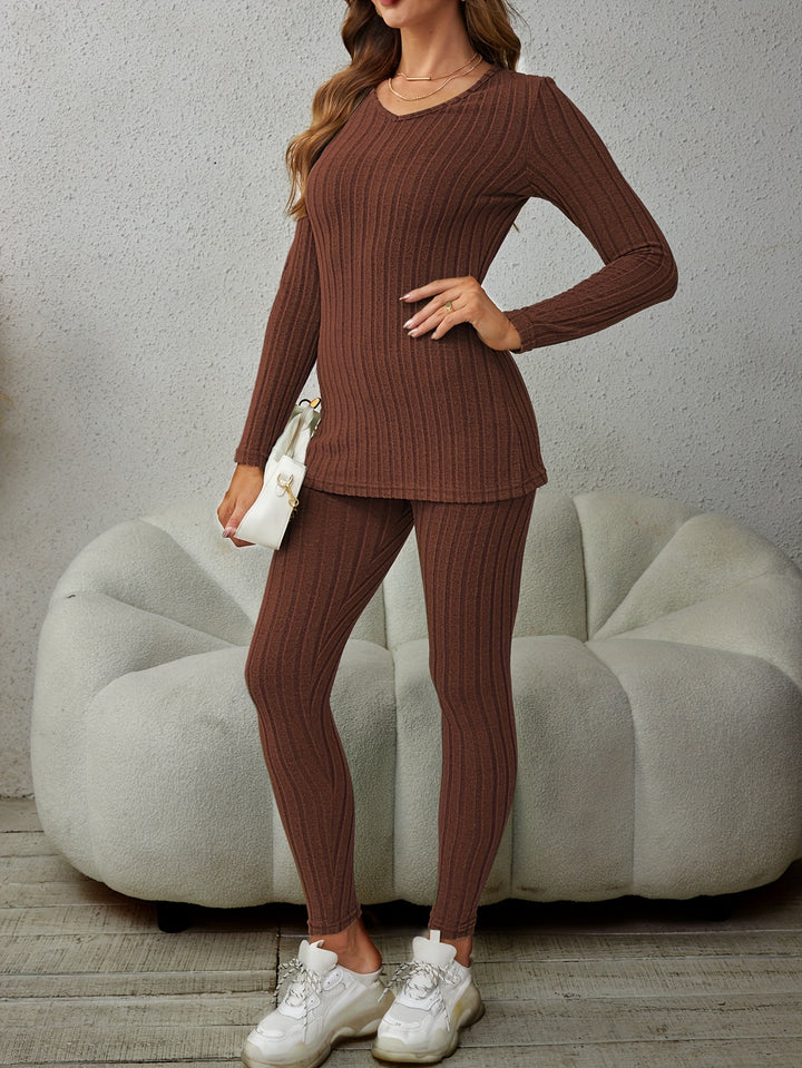 Marguerite | Ribbed Loungewear Two-Piece Set