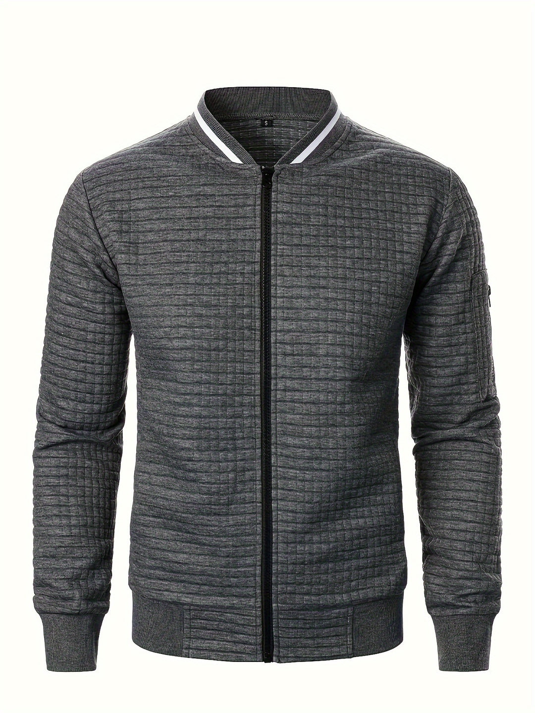 Spencer | Textured Zip-Up Bomber Jacket