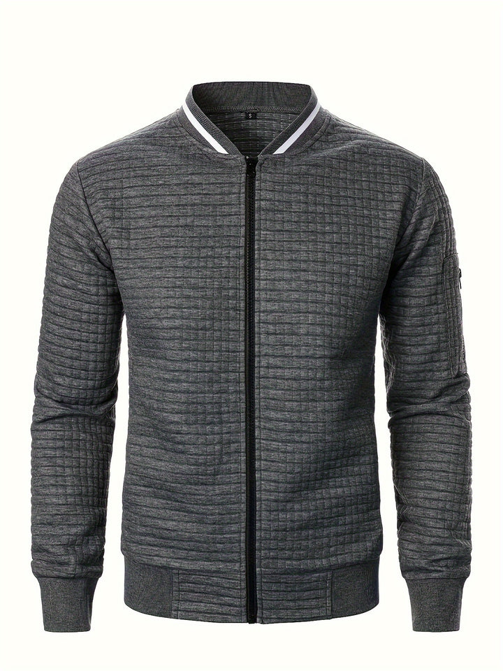 Spencer | Textured Zip-Up Bomber Jacket
