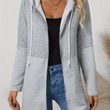 Marianne | Textured Longline Hooded Jacket