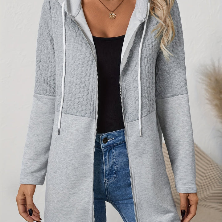 Marianne | Textured Longline Hooded Jacket
