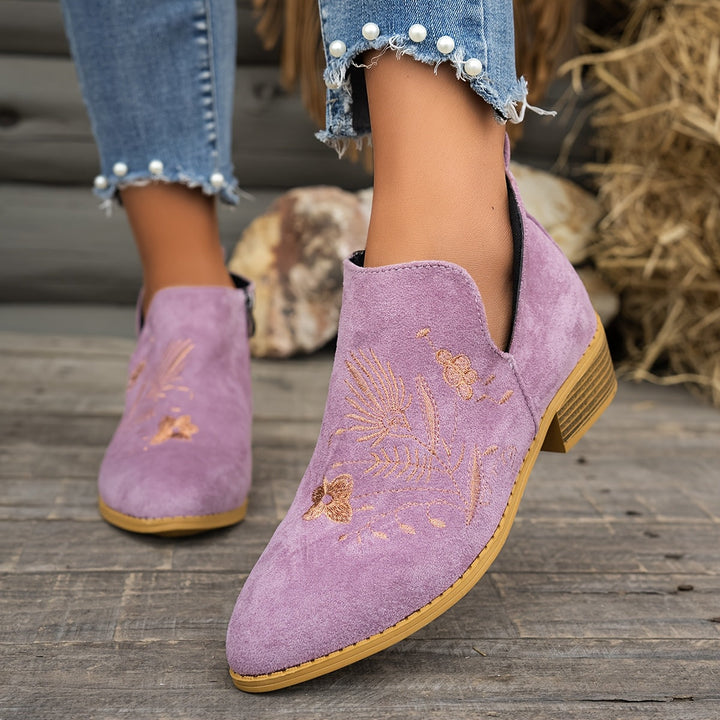 Annabel | Embroidered Ankle Boots