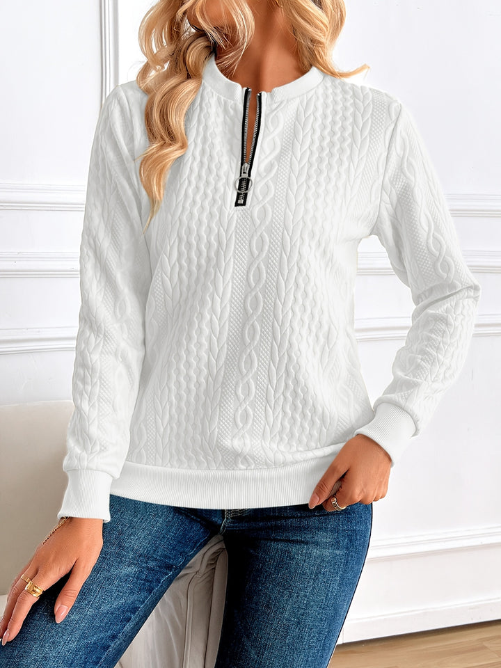 Elise | Textured Half-Zip Pullover