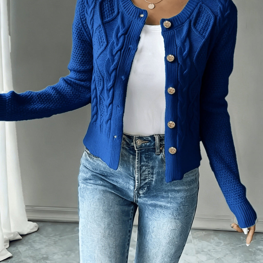Lorraine | Cable-Knit Button-Front Cardigan