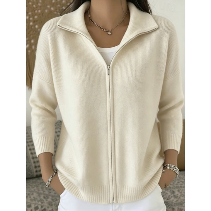 Joanna | Zip-Front Collared Cardigan