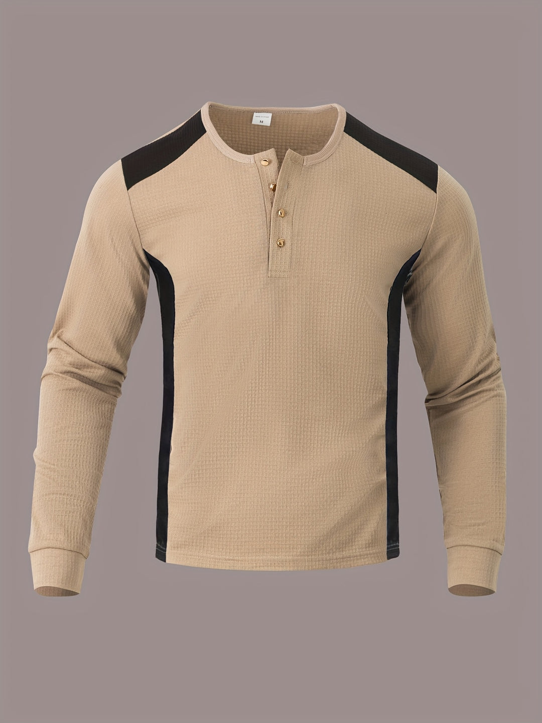 Bryce | Textured Contrast Henley Shirt
