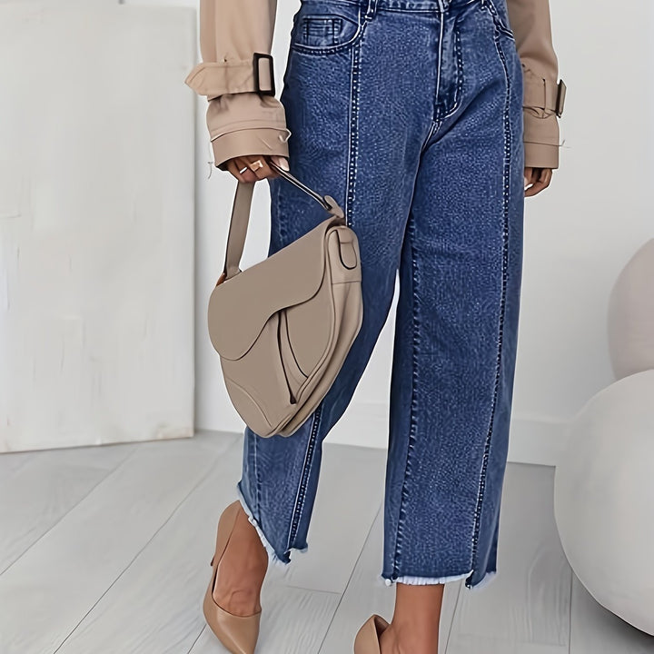 Priya | Cropped Straight-Leg Jeans