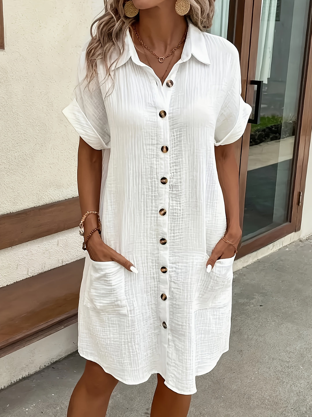 Georgia | Relaxed Button-Front Shirt Dress