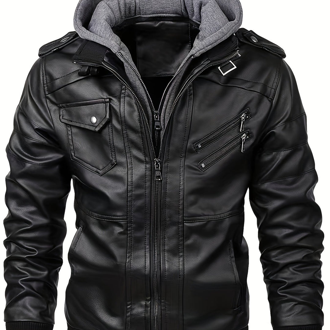 Nolan | Hooded Full-Zip Moto Jacket