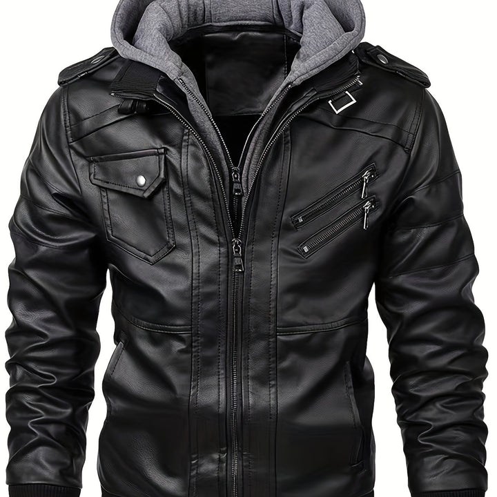 Nolan | Hooded Full-Zip Moto Jacket
