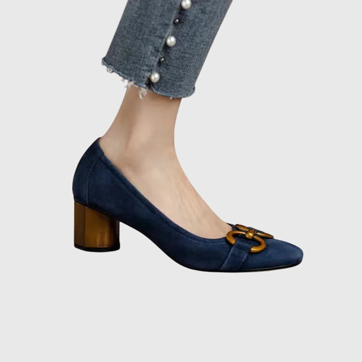 Brigitte | Buckle-Detail Block Heel Pumps