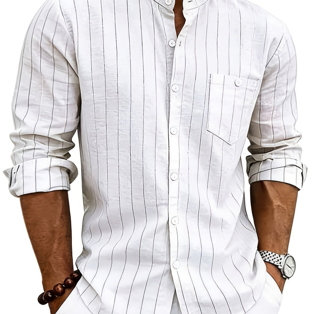 Nathaniel | Refined Striped Long-Sleeve Shirt