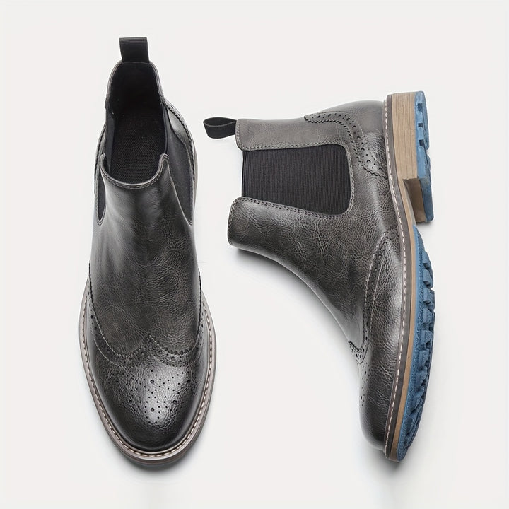 Barnaby | Refined Brogue Chelsea Boots