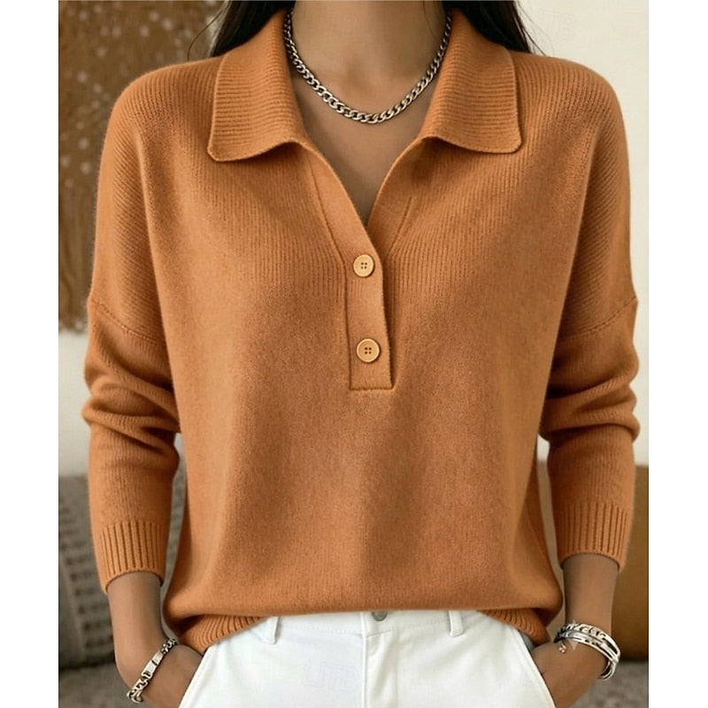 Marielle | Elegant Collared Button Jumper
