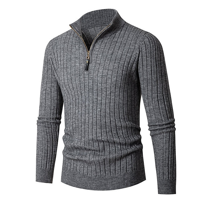 Elliot | Ribbed Quarter-Zip Sweater