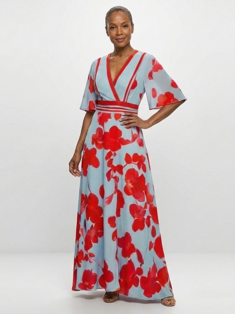 Katrina | Blossom-Print Maxi Dress