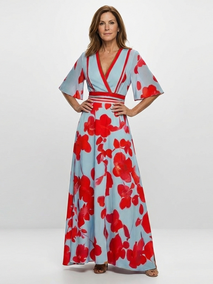 Katrina | Blossom-Print Maxi Dress