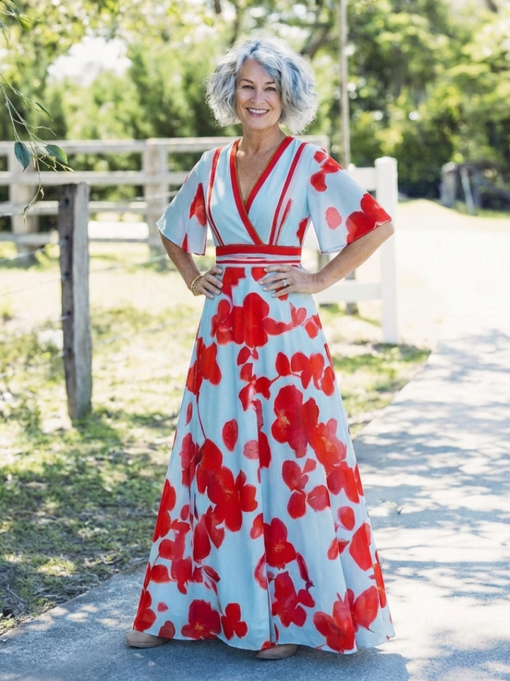 Katrina | Blossom-Print Maxi Dress