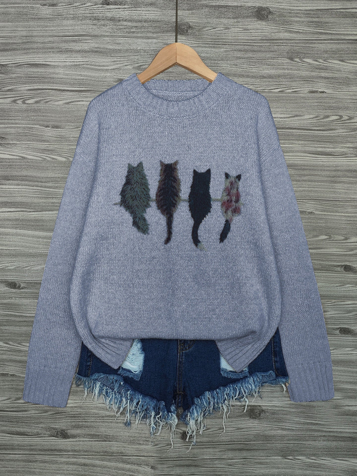 Winifred | Cosy Cat-Print Jumper