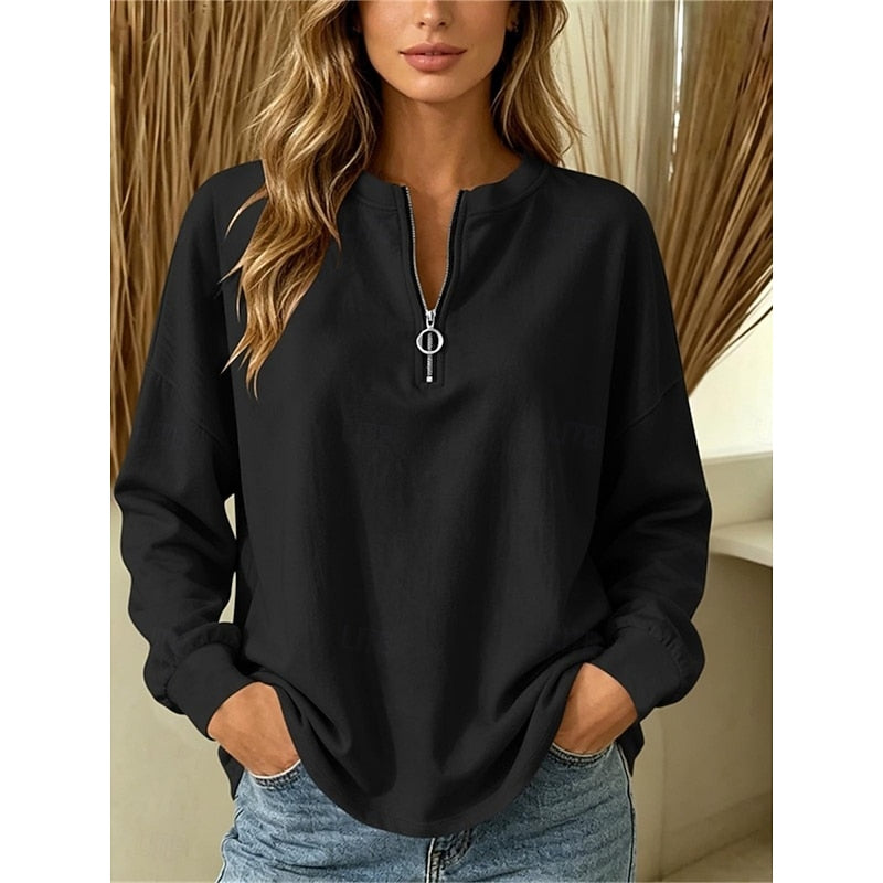 Mila | Relaxed Quarter-Zip Top