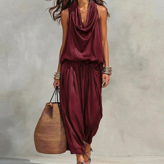 Sabina | Draped Halter Two-Piece Set