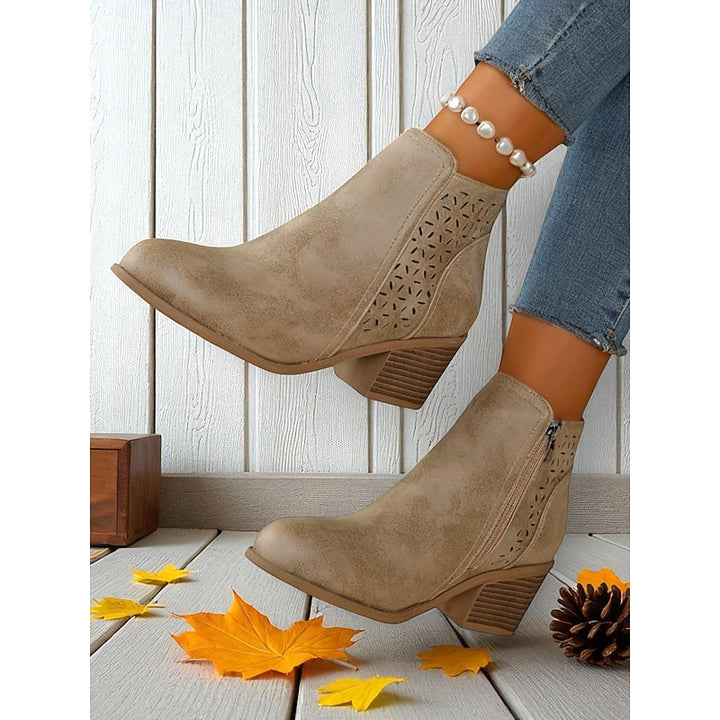 Louise | Cutout Block-Heel Ankle Boots