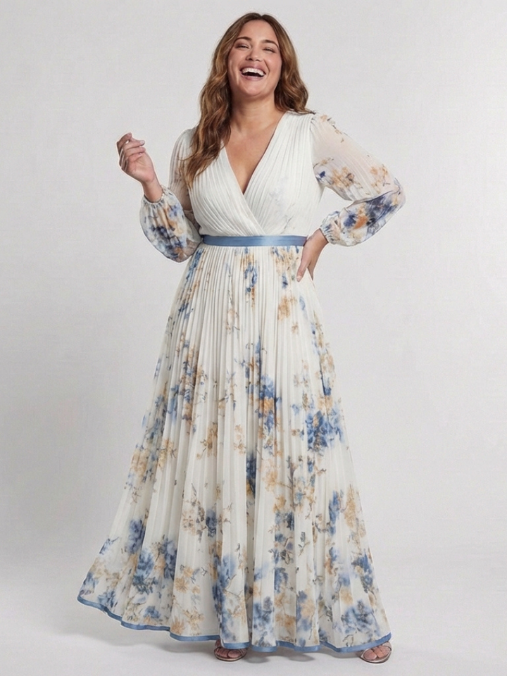 Sybil | Flowing Pleated Maxi Dress