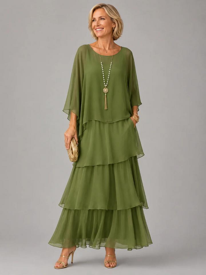 Vivian | Tiered Overlay Maxi Dress