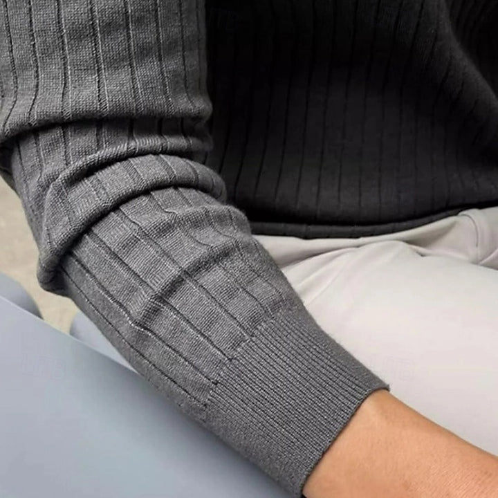 Gordon | Ribbed Henley Jumper