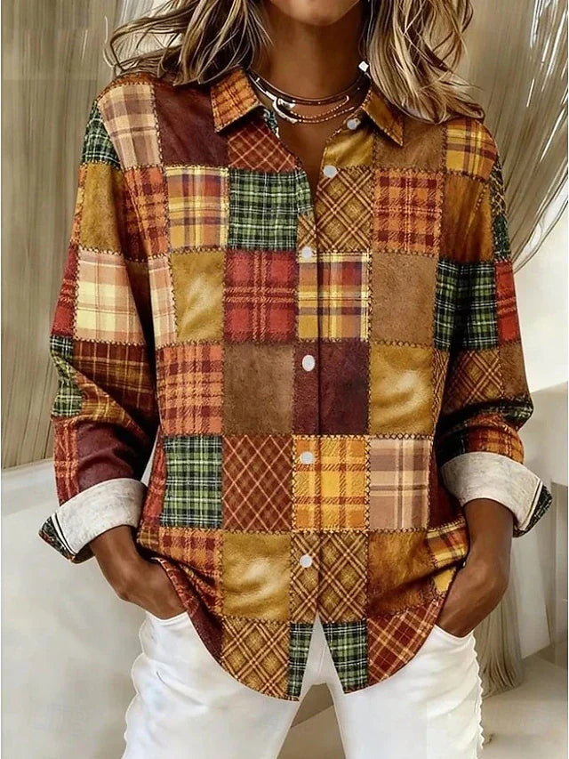 Deanna | Colourblock Patchwork Blouse