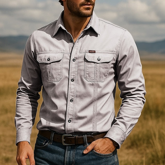 Gideon | Utility Pocket Long Sleeve Shirt