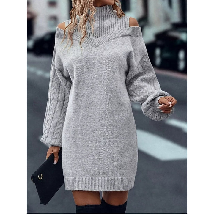 Meredith | Cold-Shoulder Turtleneck Dress