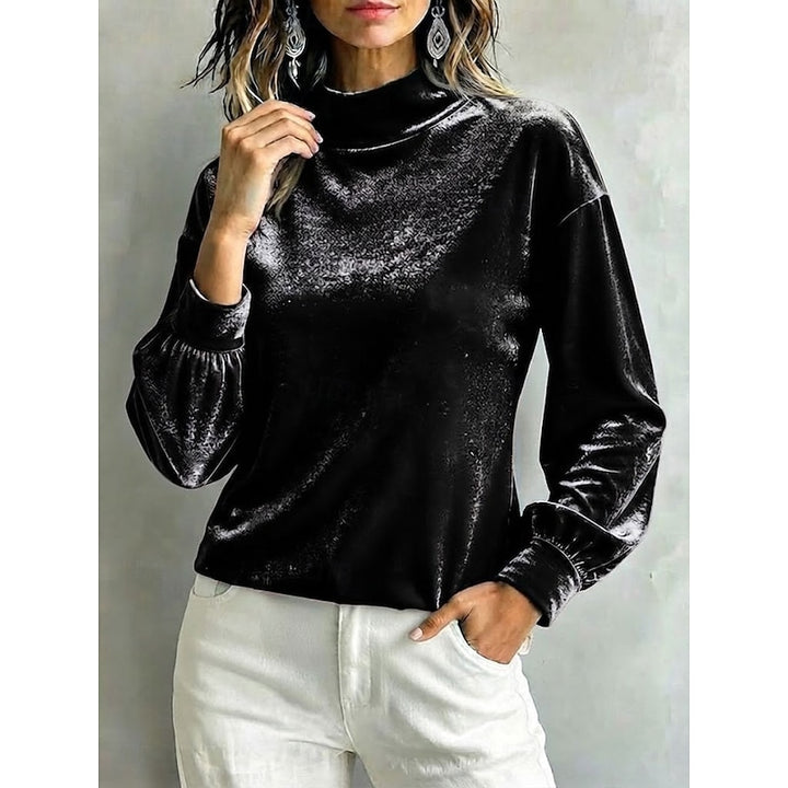 Celeste | Elegant Mock Neck Blouse