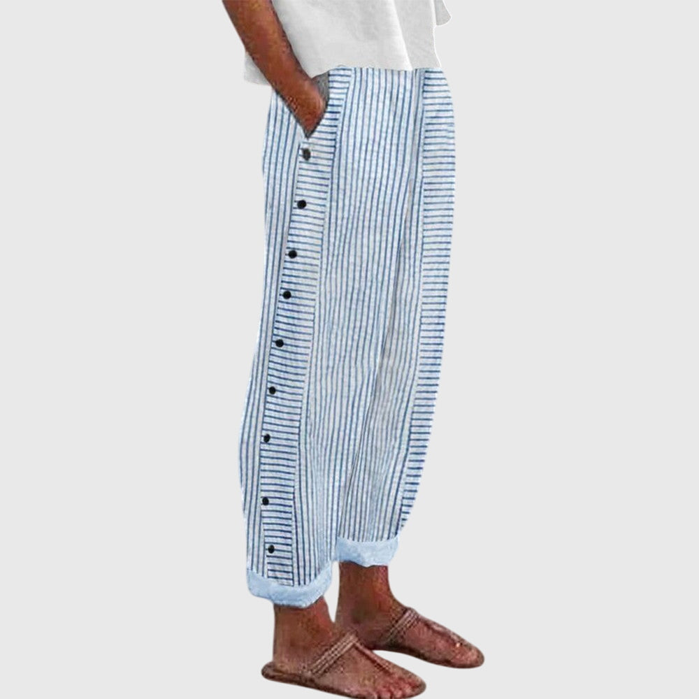 Delphina | Relaxed Striped Wide-Leg Trousers