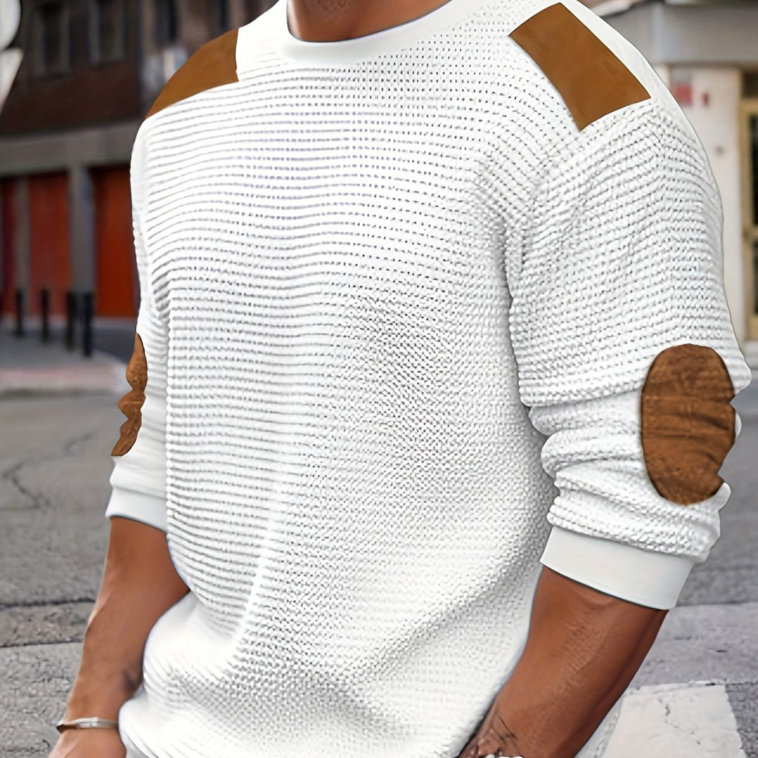 Barnaby | Textured Elbow-Patch Jumper