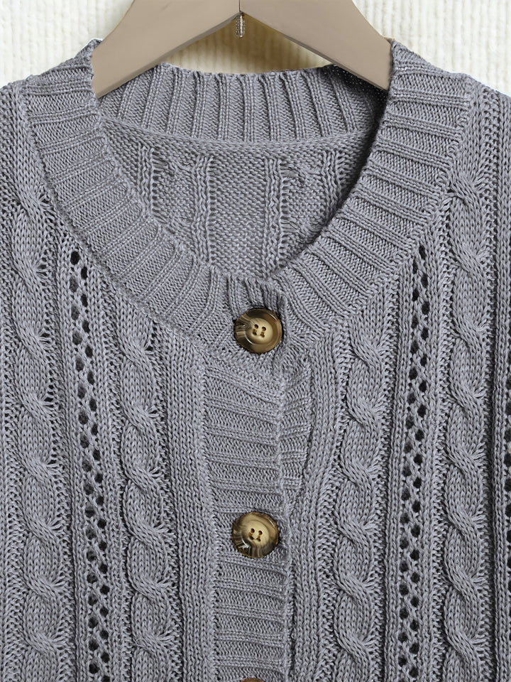 Eloise | Cable-Knit Button Cardigan