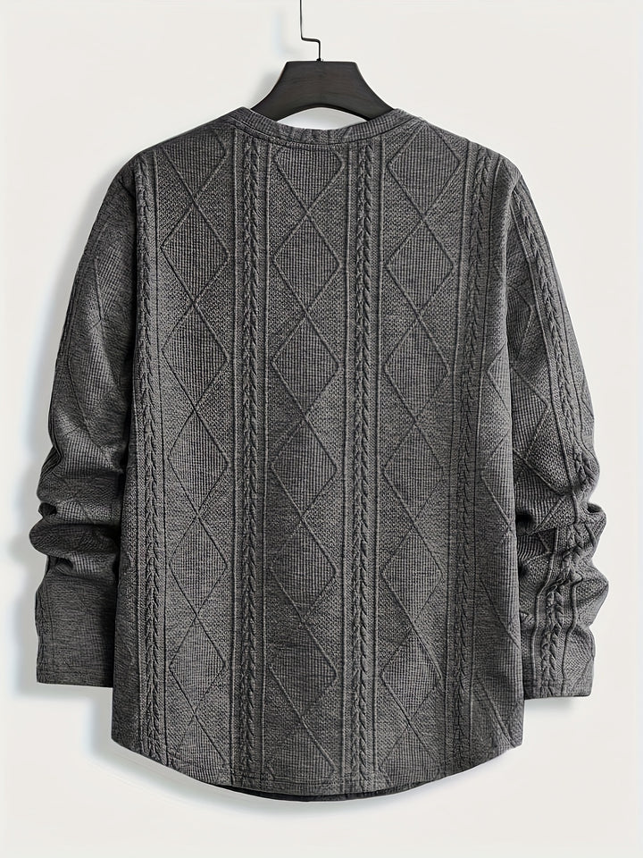 Everard | Textured Crew-Neck Long Sleeve Top