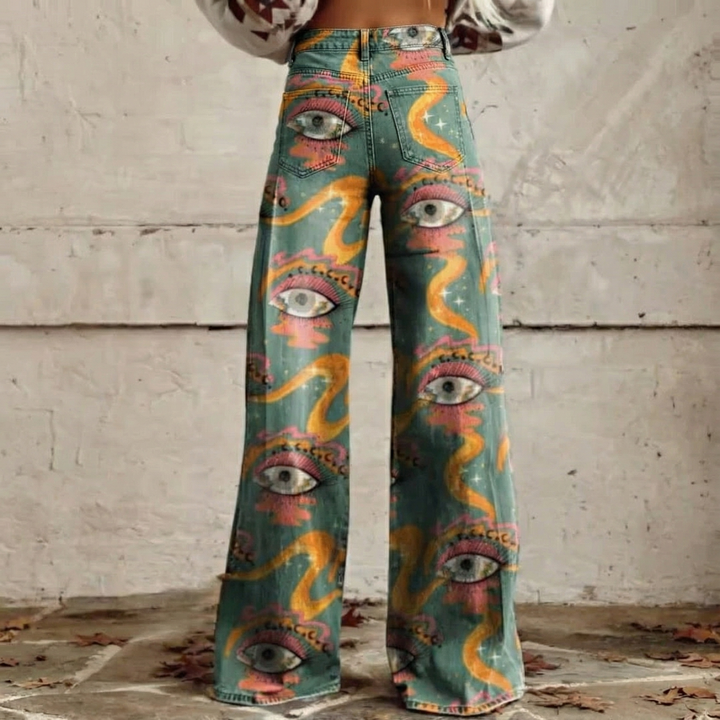 Saskia | High-Waisted Boho Wide-Leg Trousers