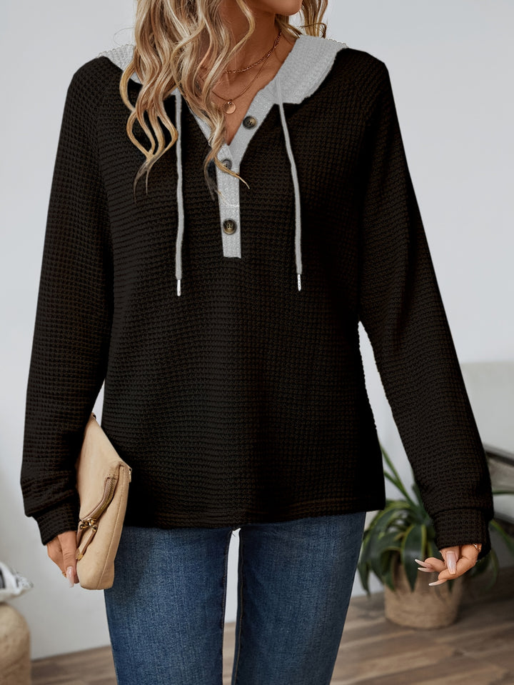 Eloise | Cosy Hooded Waffle Top