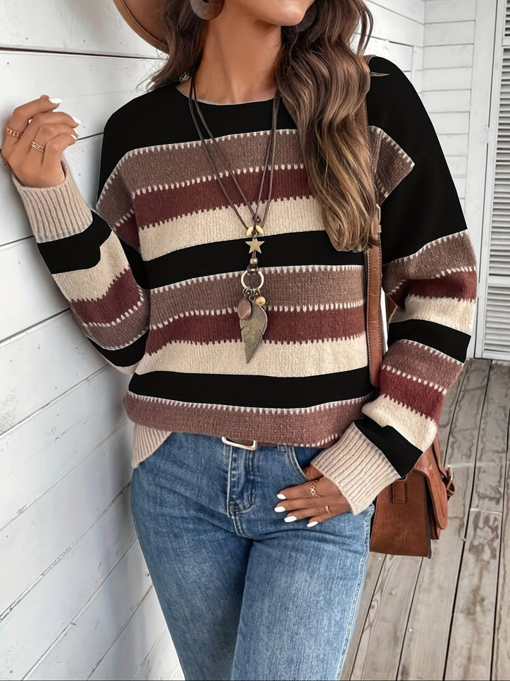 Isla | Striped Round-Neck Jumper