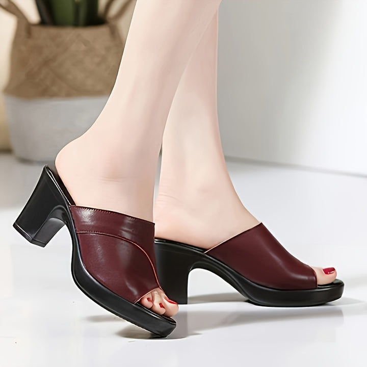 Priscilla | Elegant Block-Heel Mules