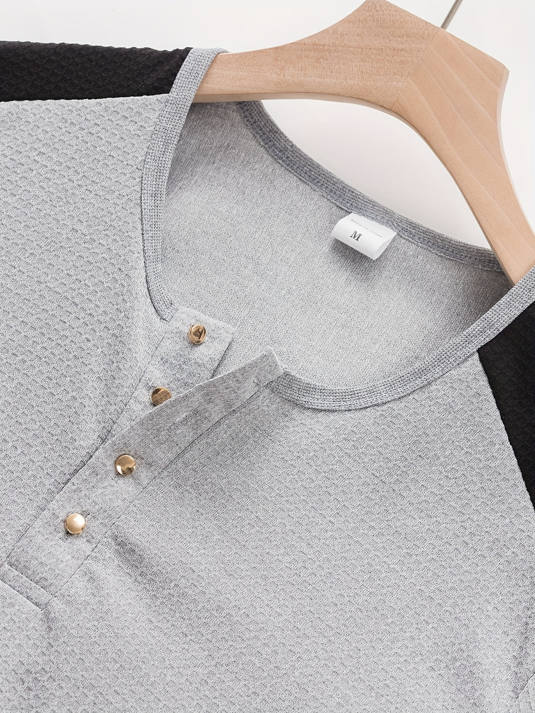 Bryce | Textured Contrast Henley Shirt