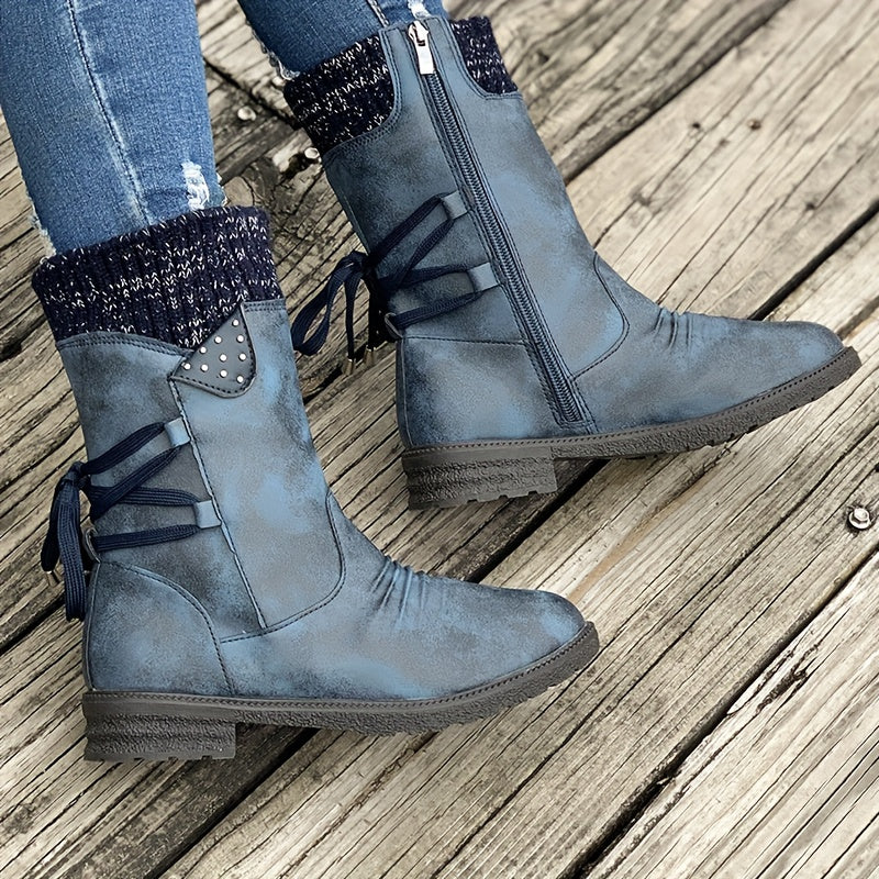Dorothea | Cosy Lace-Up Mid-Calf Boots