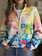 Cassidy | Watercolour Bloom Zip Cardigan